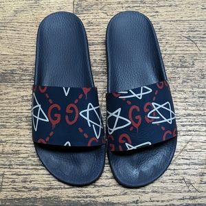 Gucci Navy Ghost Star sandals